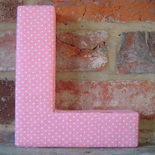 pink spotted fabric alphabet wall letters by pushka knobs