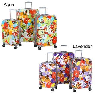 Olympia Blossom 3 piece Expandable Fashion Hardside Spinner Luggage Set Olympia Three piece Sets