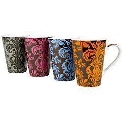 Konitz Rocaille 13 oz Assorted Color Mugs (set Of 4)
