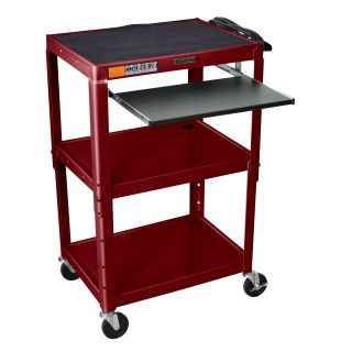 H. Wilson Adjustable Steel Utility Cart With Keyboard Shelf