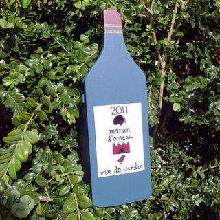 personalised wine bottle bird box by lindleywood