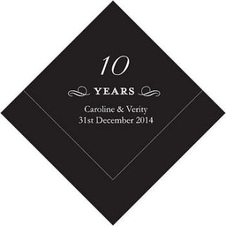 personalised wedding anniversary napkins by contemporary weddings