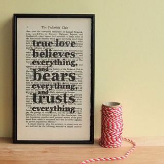 romantic dickens quote print by bookishly