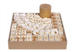 Sacred Charm Arrangement  leather Tray with 61 Favors & Jordan Almonds   Patchi  Gourmet Chocolate Gifts  Grocery & Gourmet Food
