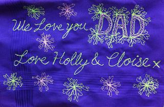 fathers day 'i love you dad' art handkerchief by ilovespoon