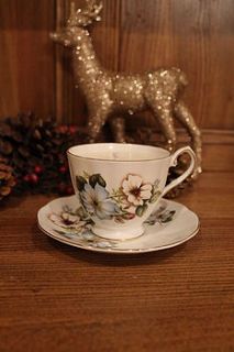 fabulous flowers vintage teacup candle by teacup candles