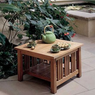 teak square coffee table by posh garden furniture