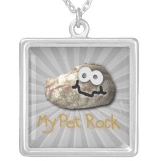 funny pet rock personalized necklace