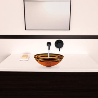 Vigo Glass Vessel Bathroom Sink with Olus Wall Mount Faucet   VGT326