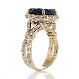 Daniel K 6.63ct Absolute™ and Created Blue Sapphire Pavé Frame Rin