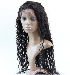Full Lace Wigs Hand Made Human Hair Remy 100% Brazilian Virgin #1b Dw (18", #1B)  Hair Replacement Wigs  Beauty