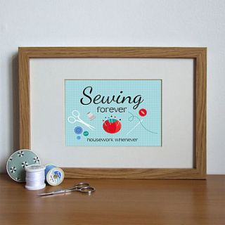 sewing forever illustrated print by applemint designs