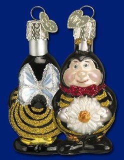 3.25" Old World Christmas Glass Glittered Bumble Bee Cutie Ornament #12087   Decorative Hanging Ornaments
