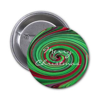 Red & Green Abstract Art Christmas Holiday Button