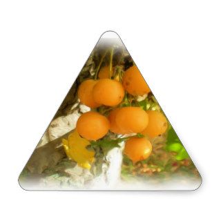 Yellow Fall Crabapples Triangle Sticker