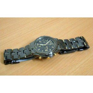 Seiko Men's SNA283 Alarm Chronograph Black Ion Watch Seiko Watches