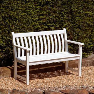 traditional white painted bench by posh garden furniture