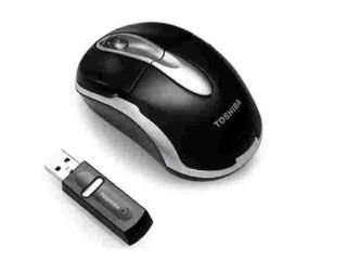 Toshiba Wireless 2.4GHZ RF Optical Mouse (Black/Silver) Electronics