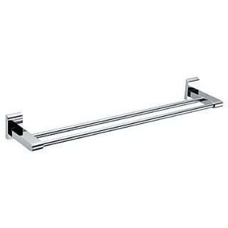 24 Inch Chrome Finish Solid Brass Double Towel Rack   Towel Bars