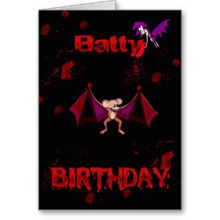 Batty Birthday Blood Bats Goth Emo Alternative Card