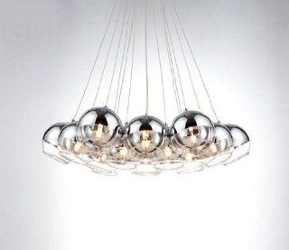Nilight(TM) New 10 Lights Chrome Glass Globe Ceiling Light Pendant Lamp Chandelier    