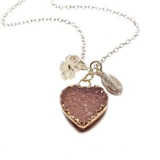 druzy sweet heart necklace by eve&fox