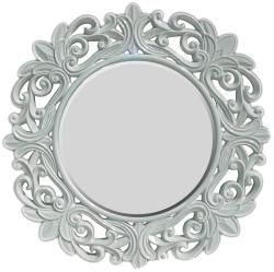 Round Framed Glossy White Wall Mirror Mirrors