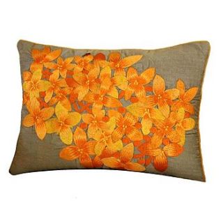 floral embroidered cushion by heart & parcel