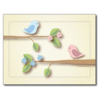 Sweet Birdie Baby Shower Words of Advice Card Postcards