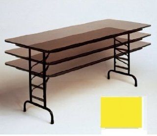 Adjustable Height Folding Table (24x48") with Standard Legs in Yellow by Correll  