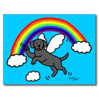 Black Labrador Guardian Angel (Rainbow Bridge) Postcards
