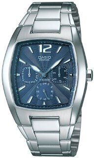 Casio Men's Edifice EF306D 2AV Silver Stainless Steel Quartz Watch with Blue Dial at  Men's Watch store.
