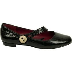 Women's Oh Shoes Franka Black Croco Patent Oh Shoes Flats