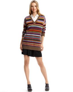 See by Chlo "Bohemian Jacquard" Oversized Sweater and Box Pleated Skirt's