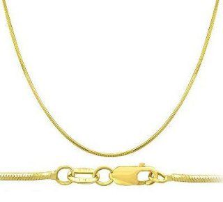Snake Chain 14k Yellow Gold Necklace Solid Mens Womens 1 mm , 20 inch Jewel Tie Jewelry