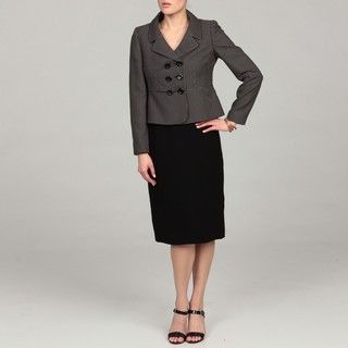 Evan Picone Women's Black/ Ivory Double breasted Skirt Suit Evan Picone Skirt Suits