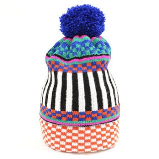 cormack check yourself bobble beanie by k nit