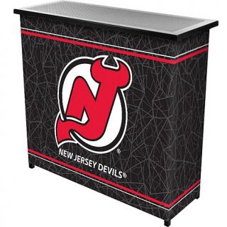 NHL Officially Licensed 2 Shelf Portable Bar with Case   New Jersey Devils
