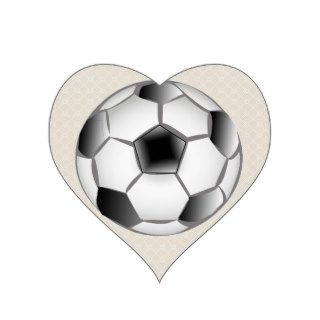 Black and White Soccer Ball Heart Sticker