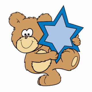 cute hanukkah teddy bear holding star of david acrylic cut out