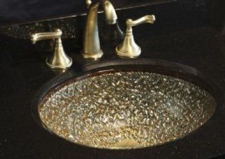 Oceana 007 307 022 Oceana Pebbles Glass Undermount Sink 17" x 14"    