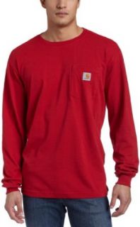 Carhartt Men's Long Sleeve Pocket T Shirt Lightweight, Crimson, Small at  Mens Clothing store