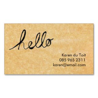 Kraft Paper Hello Business Card