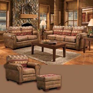 American Furniture Classics Sierra Lodge Set, Includes Sofa, Loveseat, Chair & Ottoman  