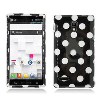 Aimo LGP769PCPD301 Trendy Polka Dot Hard Snap On Protective Case for Optimus L9   Retail Packaging   Black/White Cell Phones & Accessories