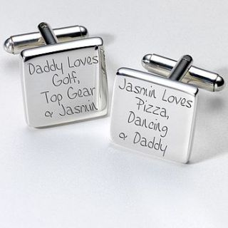 personalised favourite things dad cufflinks by sleepyheads