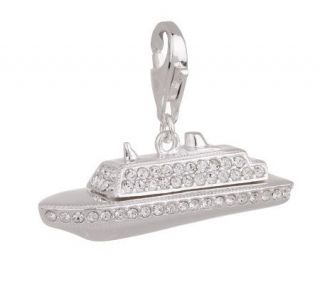 Sterling and Crystal Dimensional Cruise Ship Charm —