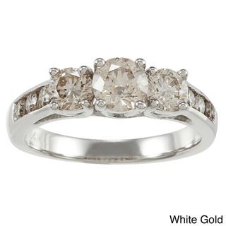 Auriya 14k Gold 1 1/2ct TDW Round Diamond 3 stone Engagement Ring (K, I1 I2) Auriya Engagement Rings