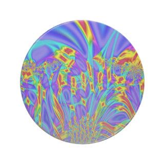 Colorful purple turquoise abstract drink coaster