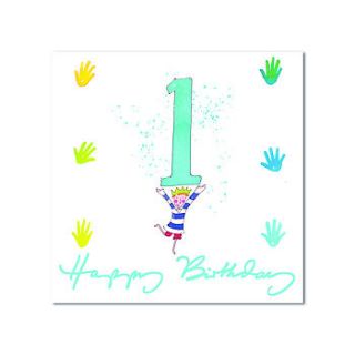happy 1st birthday boy greetings card by sophie allport